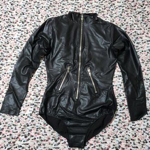 Fredericks of Hollywood faux leather bodysuit